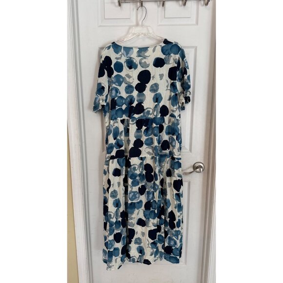 Unbranded Blue & White Scoop Neck Short Sleeve Maxi Dress 2XL - Picture 5 of 6